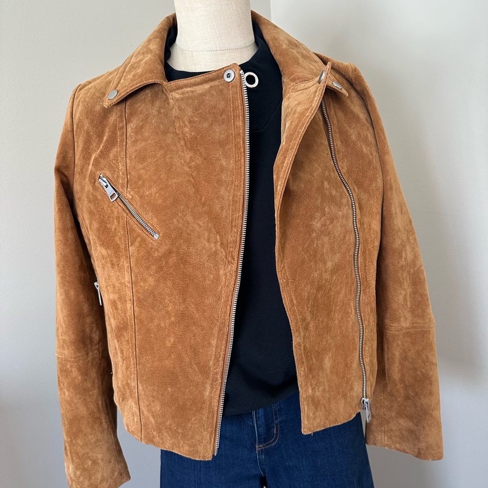 Bagatelle women’s Brown Suede Bomber Jacket- fits like a small